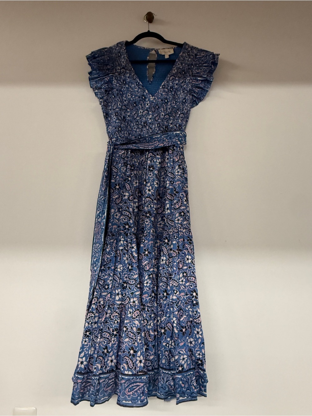 Cleobella Floral Maxi Dress with Ruffled Sleeves